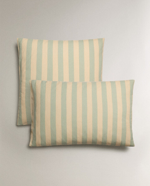 Stripe print pillowcase