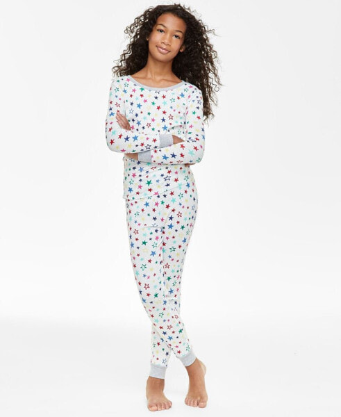 Family Pajamas Little & Big Kids Star Toss Cotton Snug-Fit Family Holiday Pajamas, Created for Macy's