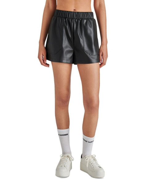 Women's Faux The Record Leather Shorts