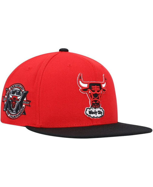 Men's Red, Black Chicago Bulls Hardwood Classics Team Side Fitted Hat