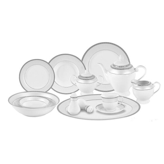 Alina Silver 57-PC Dinnerware Set, Service for 8