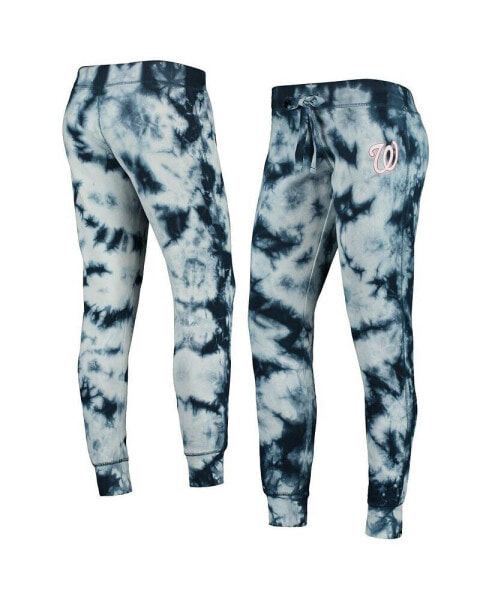 Women's Navy Washington Nationals Tie-Dye Jogger Pants