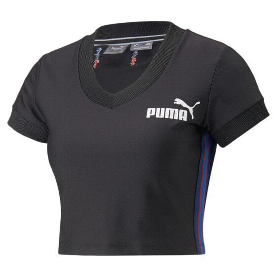 Puma Bmw Mms Statement V Neck Short Sleeve T-Shirt Womens Size XS Casual Tops 5