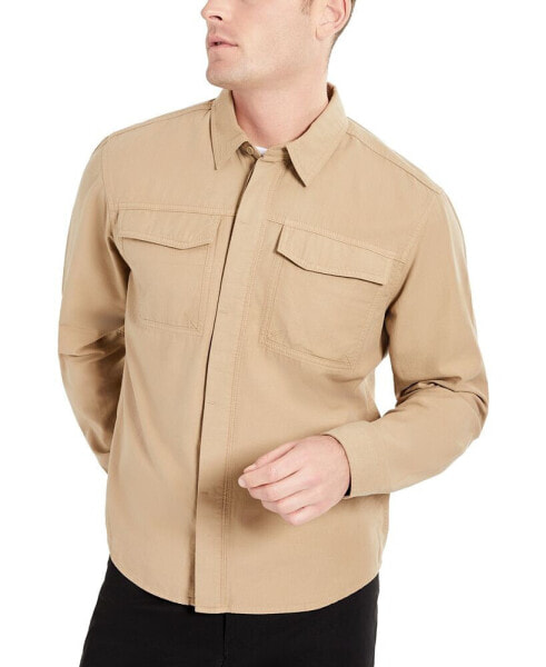 Men's Double Patch Pocket Long-Sleeve Sport Shirt