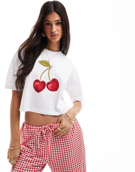 Miss Selfridge cherry print tee