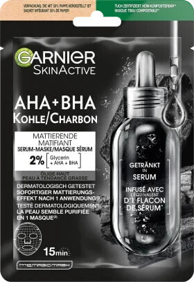 Tuchmaske Serum AHA + BHA Kohle/Charbon, 28 g