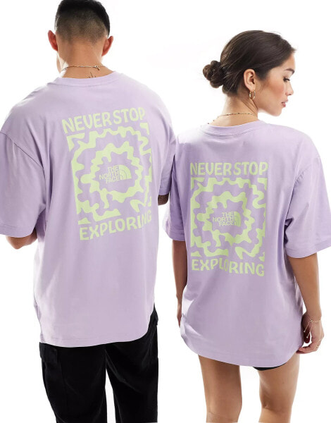 The North Face Voyage backprint oversized t-shirt in lilac