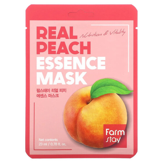 Real Peach Essence Beauty Mask, 1 Sheet, 0.78 fl oz (23 ml)