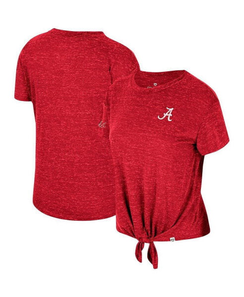 Women's Crimson Distressed Alabama Crimson Tide Finalists Tie-Front T-shirt