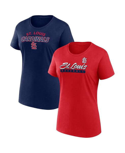 Women's Red/Navy St. Louis Cardinals Risk Combo Pack T-Shirt