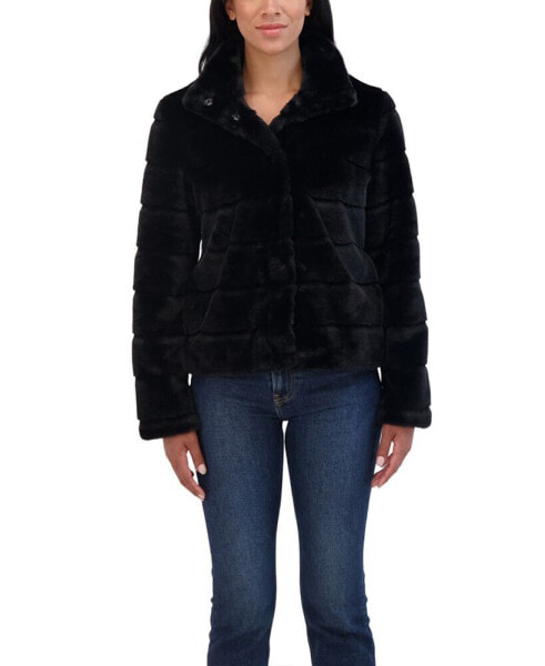 Women's Sheared Faux Fur Snap Front Jacket