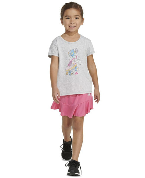 Toddler & Little Girls 2-Pc. Heather Graphic T-Shirt and Skort Set