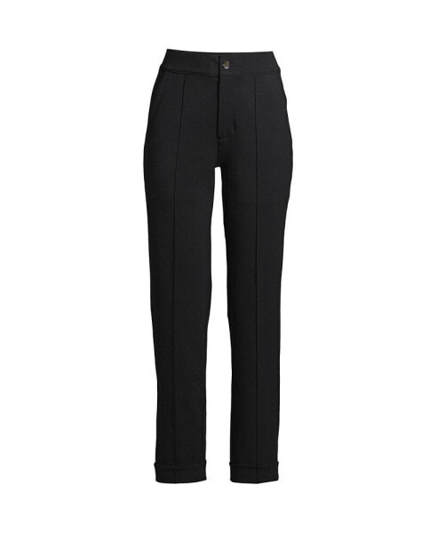 Women's Starfish High Rise Pintuck Straight Leg Elastic Waist Pull On Ankle Pants