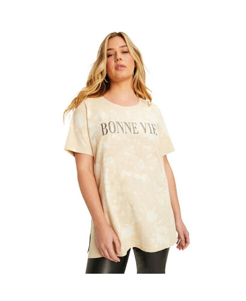 Plus Size June + Vie Scoop-Neck Graphic Tee