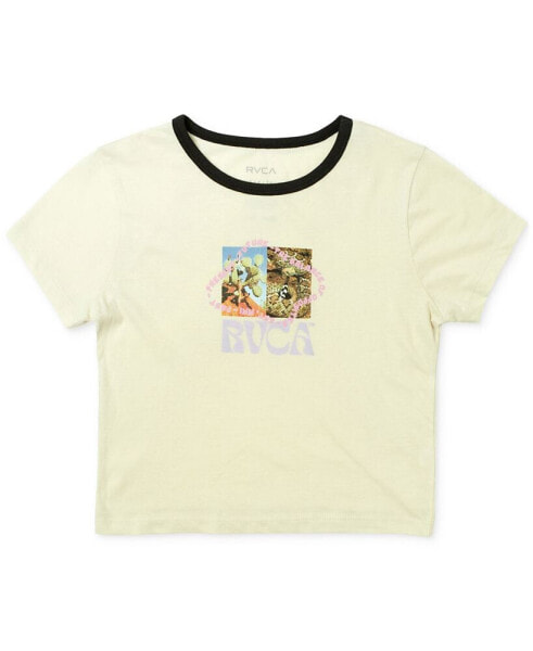 Juniors' Dreamin' Cropped Cotton Graphic T-Shirt