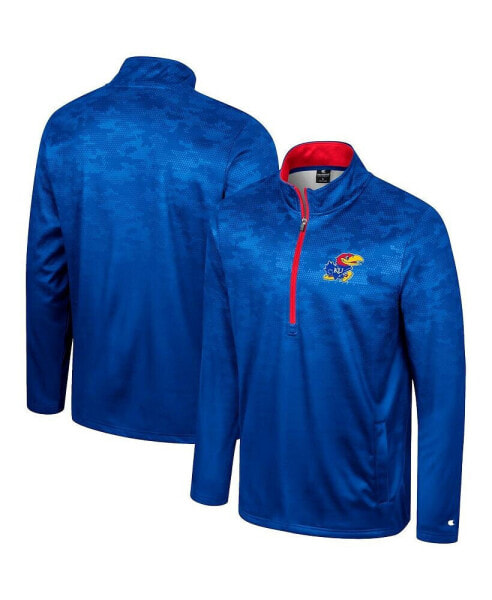 Men's Royal Kansas Jayhawks The Machine Half-Zip Jacket