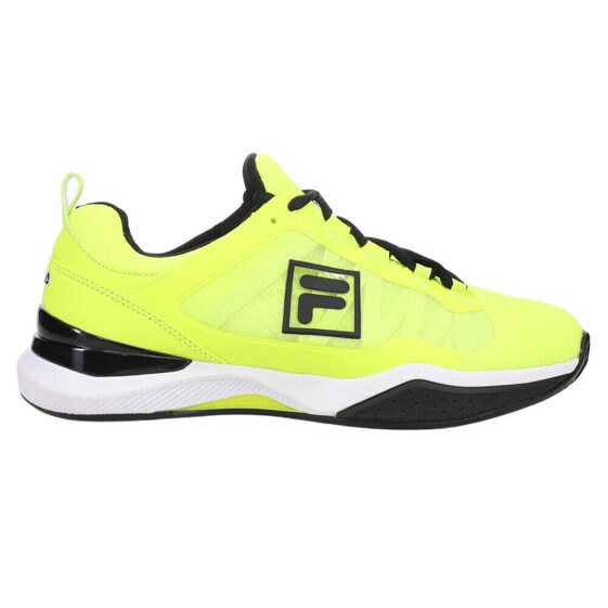 Fila Speedserve Energized Tennis Mens Black, Yellow Sneakers Athletic Shoes 1TM