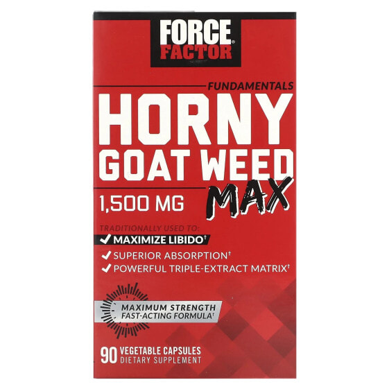 Fundamentals, Horny Goat Weed Max, 1,500 mg, 90 Vegetable Capsules (500 mg per Capsule)