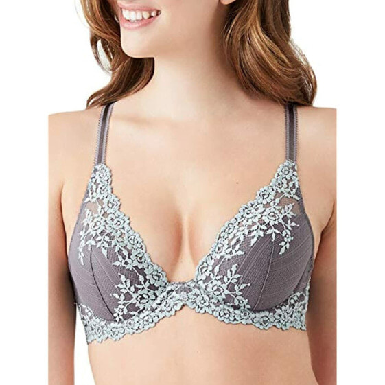 Wacoal Women's Embrace Lace Plunge Contour Bra, Satellite/Hushed Green, 36D