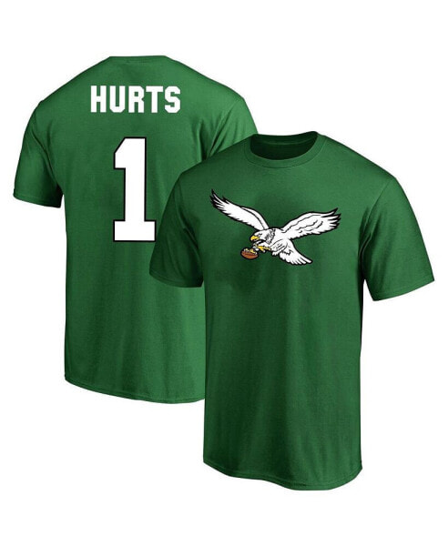 Men's Jalen Hurts Kelly Green Philadelphia Eagles Big and Tall Throwback Player Name and Number T-shirt