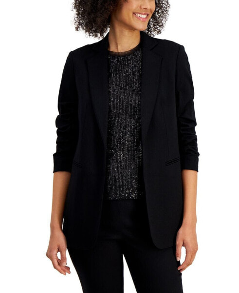 Women's Scrunch-Sleeve Open Blazer