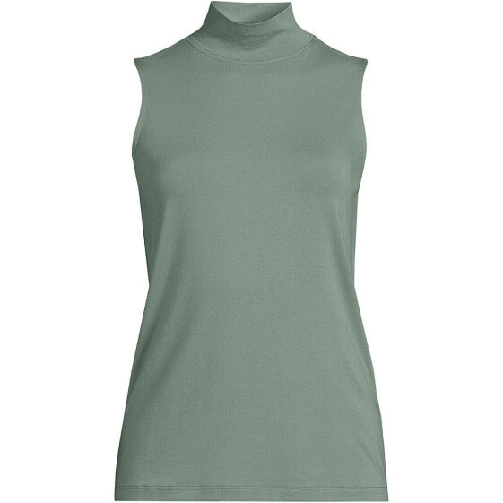 Plus Size Lightweight Jersey Skimming Sleeveless Mock Neck