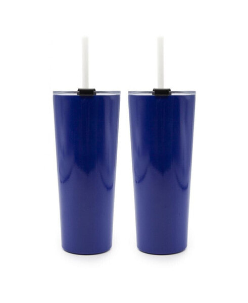 24 oz Insulated Straw Tumblers Set, 2 Piece