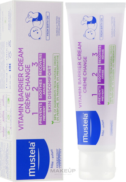 Wundschutzcreme 1-2-3 für Babys - Mustela Bebe 1 2 3 Vitamin Barrier Cream 50 ml