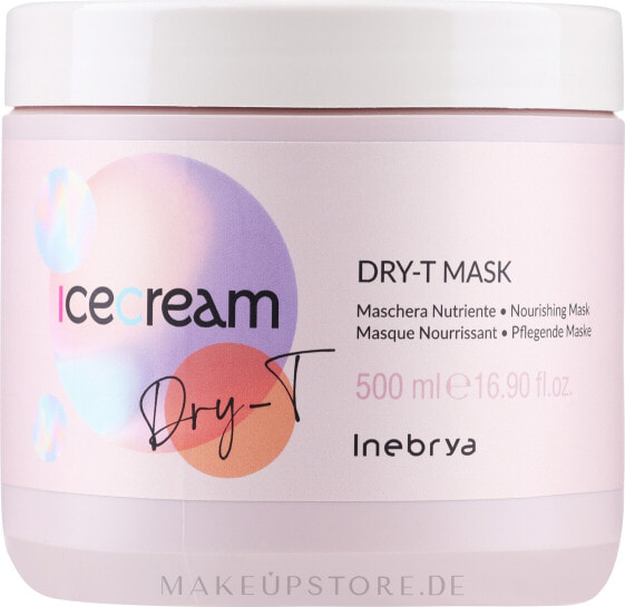 Maske für trockenes, krauses und geschädigtes Haar - Inebrya Ice Cream Dry-T Mask 500 ml