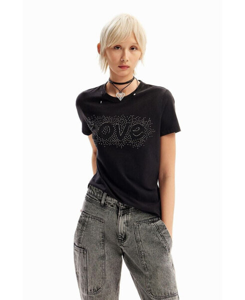 Women's Rhinestone Love T-shirt