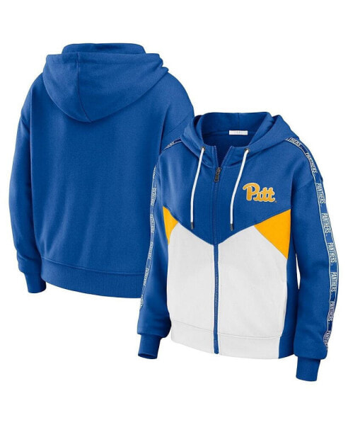 Women's Royal Pitt Panthers Colorblock Full-Zip Hoodie Jacket