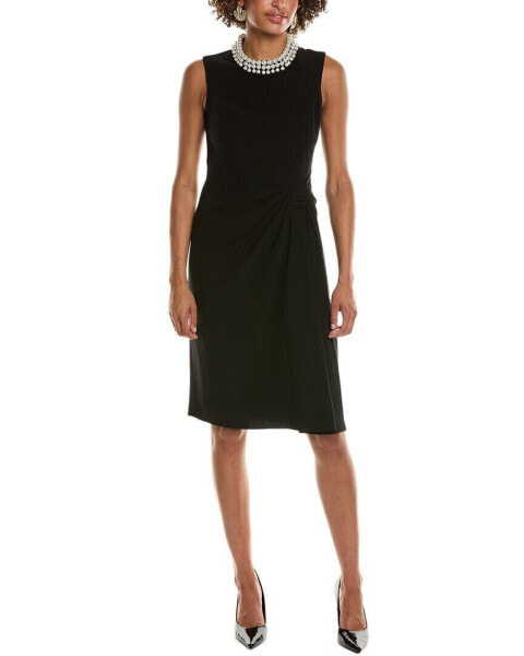 Teri Jon By Rickie Freeman Crepe Sleeveless Midi Dress Women's