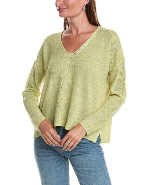 Eileen Fisher V-Neck Linen Box Top Women's