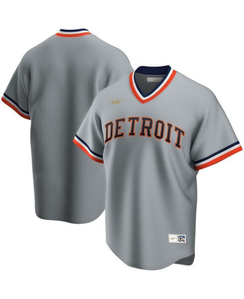 Men's Gray Detroit Tigers Road Cooperstown Collection Team Jersey