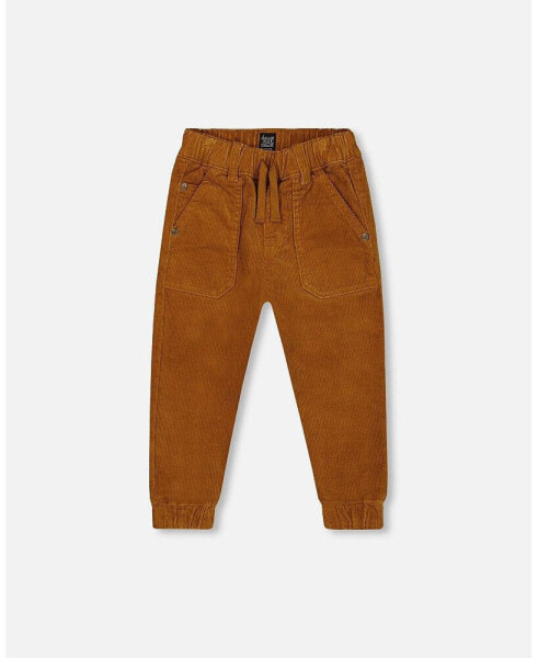 Big Boys Stretch Corduroy Jogger Pants Caramel Brown