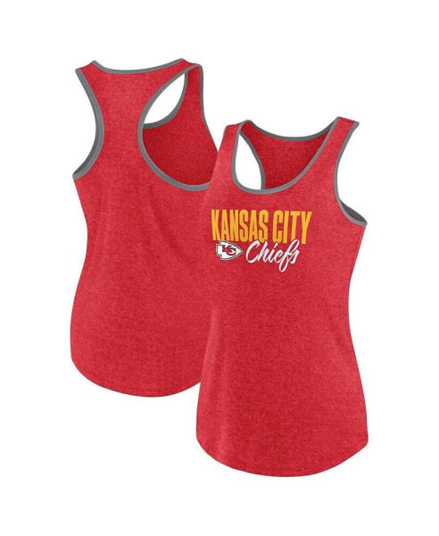 Women's Heather Red Kansas City Chiefs Plus Size Fuel Tank Top