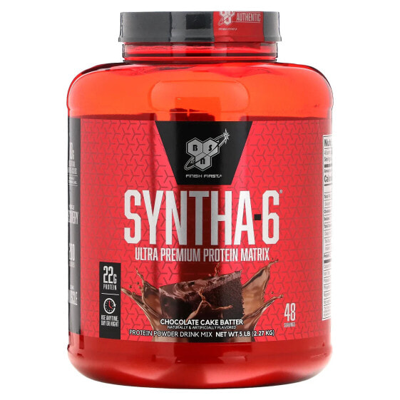 BSN, Syntha-6, Ultra Premium Protein Matrix, Chocolate Cake Batter, 5 lb (2.27 kg)