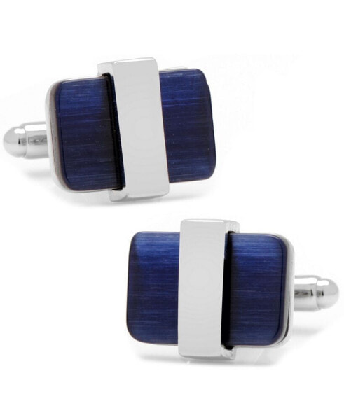 Wrapped Navy Cats eye Cufflinks