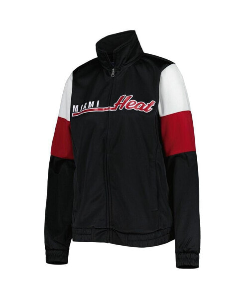 Women's Black Miami Heat Change Up Full-Zip Track Jacket