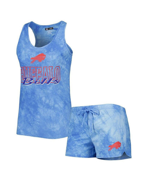 Женская пижама Concepts Sport womens Royal Buffalo Bills Billboard Scoop Neck Racerback Tank and Shorts Sleep Set