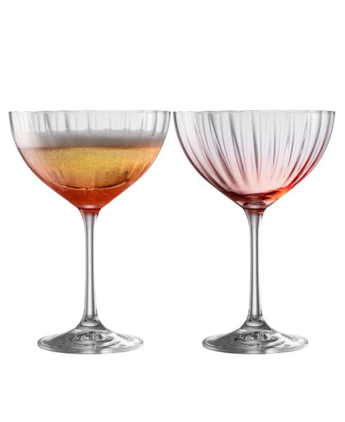 Galway Crystal Erne Cocktail / Saucer Champagne Set of 2