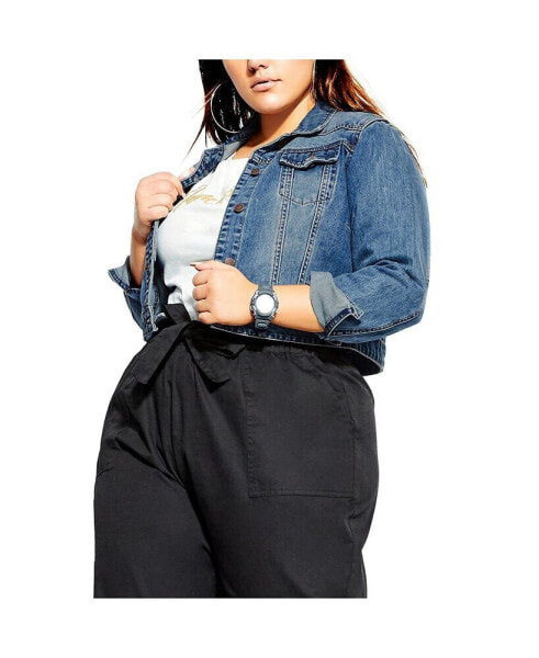 Plus Size Classic Denim Jacket