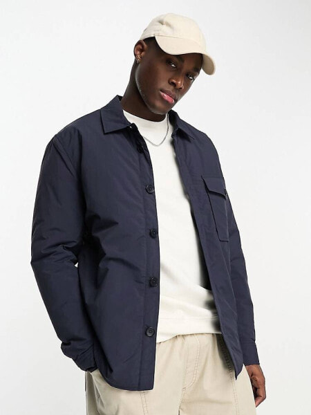 Selected Homme padded worker jacket in navy 