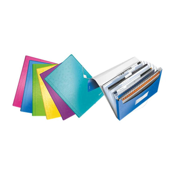 LEITZ Assorted WOW 6 + 1 Separators PP A4 Accordion Folder