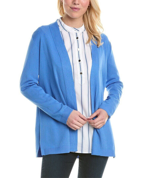 Jones New York Malibu Yarn Open Front Cardigan Women's Blue Xs