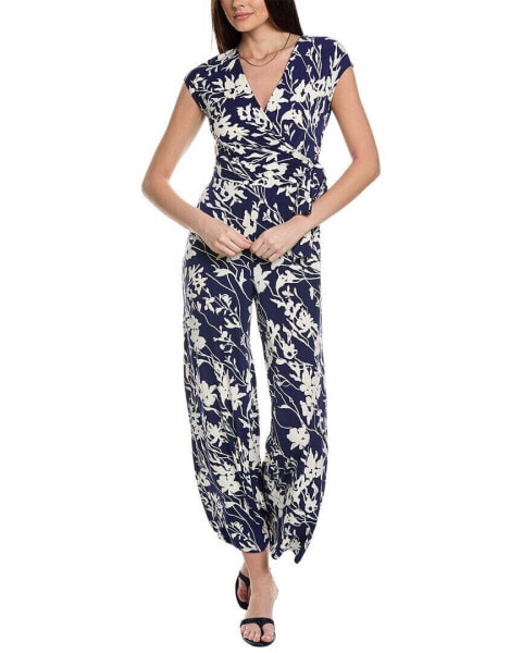 Maggy London Surplice Jumpsuit Women's Blue 12