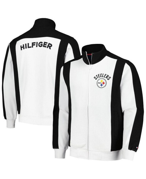 Men's White/Black Pittsburgh Steelers Nolan Full-Zip Track Jacket