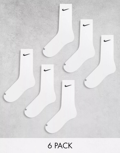 Nike Training Everyday Cushioned Plus 6 pack crew socks in white