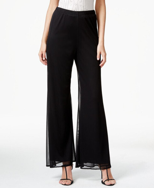 Petite Mesh Wide-Leg Dress Pants