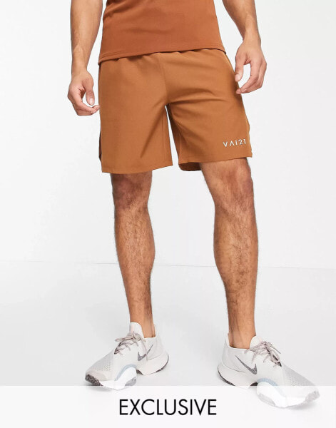 VAI21 woven short co-ord in brown